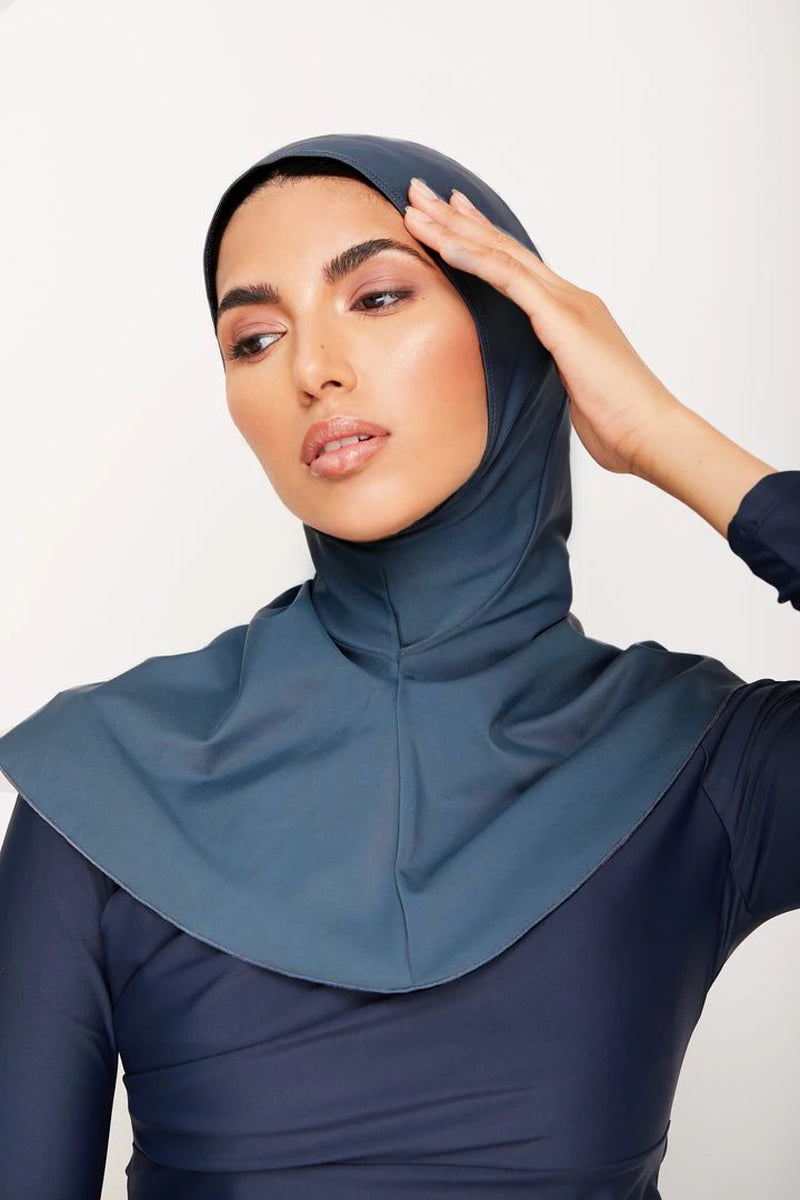 Women's Solid Color Modest Swim Turban Cap - Full Coverage Hijab