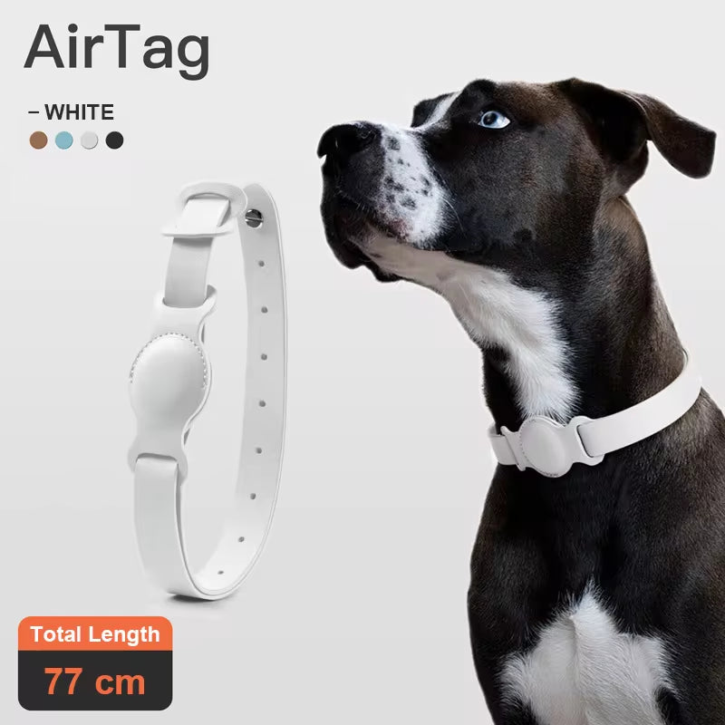 New Leather Pet Adjustable Collar for Apple Airtag Location Tracker Dog Cat Anti-Lost Airtag Case