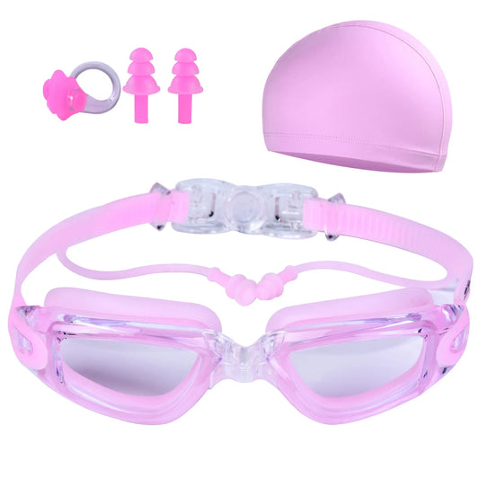 Adult Swimming Goggles Swimming Goggles Waterproof Fog-Proof High-Definition Swimming Goggles/Cap/Ear plugs and Nose Clip