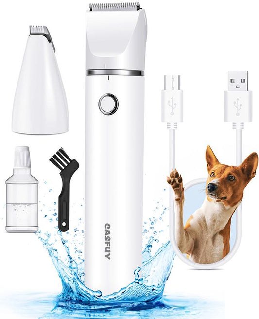 USB Rechargeable Clippers with Double Blades for Trimming Paws, Face, Ears, and Rump of Dogs, Cats, and Small Pets.