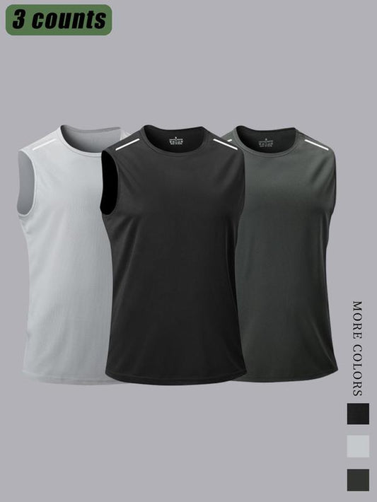 Men Solid Color Breathable Quick Dry Tank Top