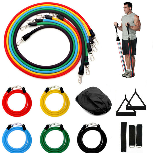 12PCS SET RESISTANCE BANDS WORKOUT EXERCISE CROSSFIT FITNESS YOGA TRAINING