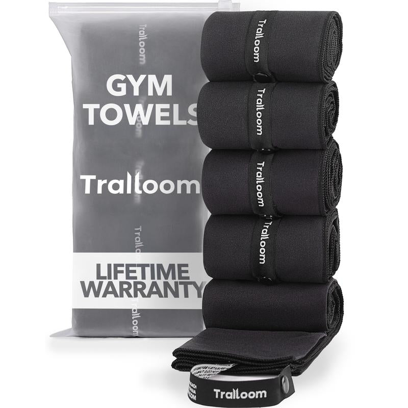 5 pc Microfiber Workout Towels - Quick Dry, Highly Absorbing, Odor-Free, for Women & Men
