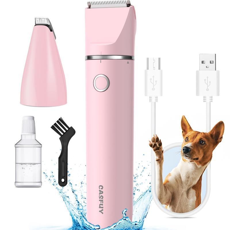 USB Rechargeable Clippers with Double Blades for Trimming Paws, Face, Ears, and Rump of Dogs, Cats, and Small Pets.