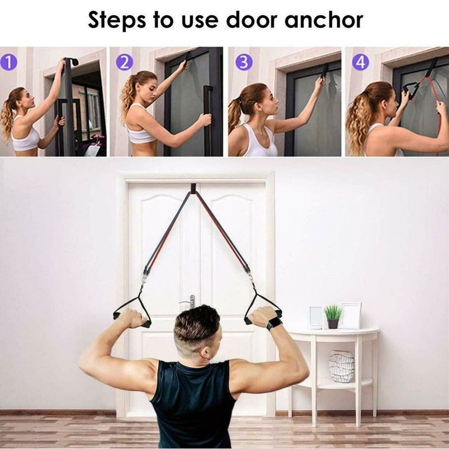 12PCS SET RESISTANCE BANDS WORKOUT EXERCISE CROSSFIT FITNESS YOGA TRAINING