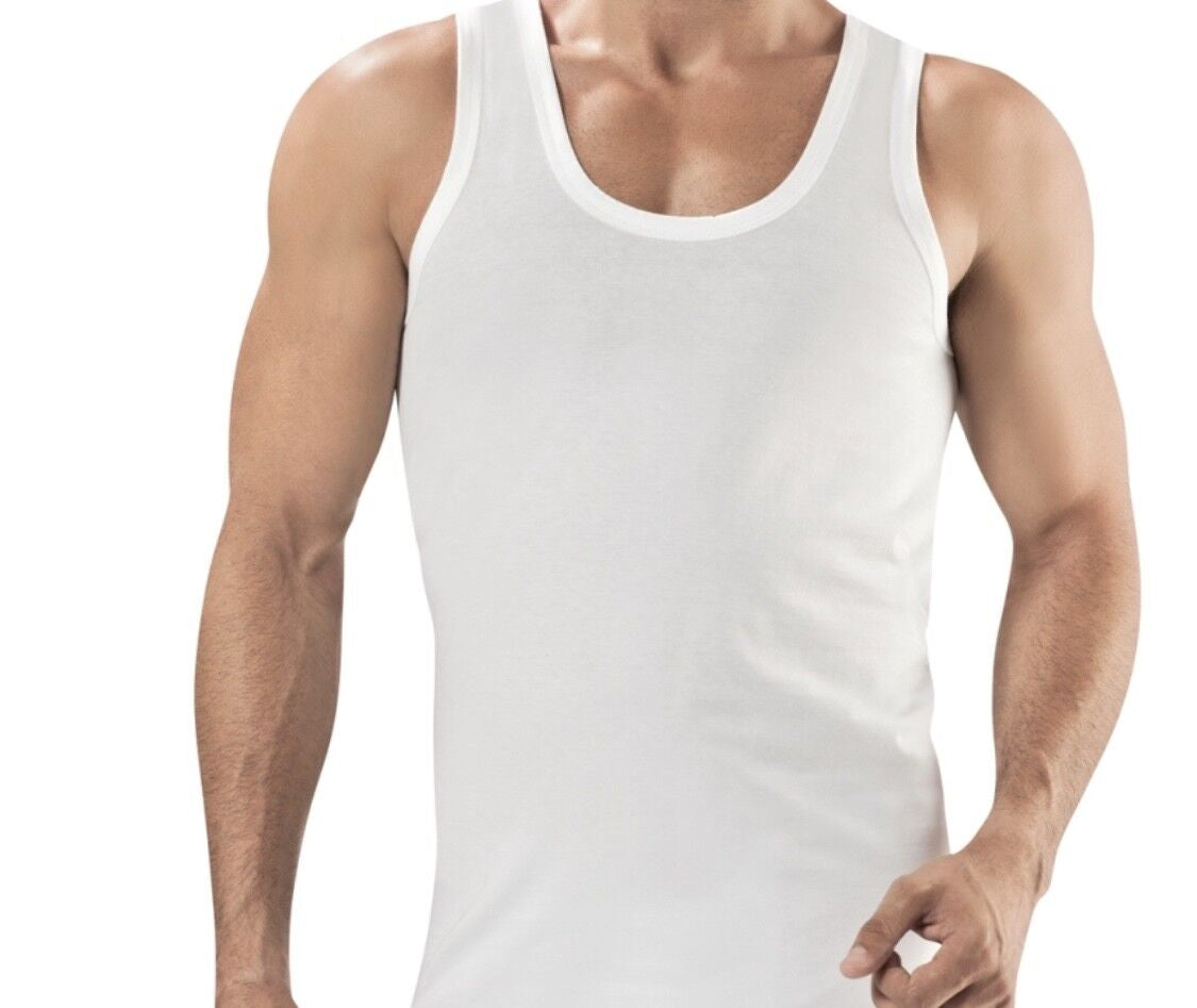 MENS VESTS 100% Cotton  PACK PLAIN S-2XL