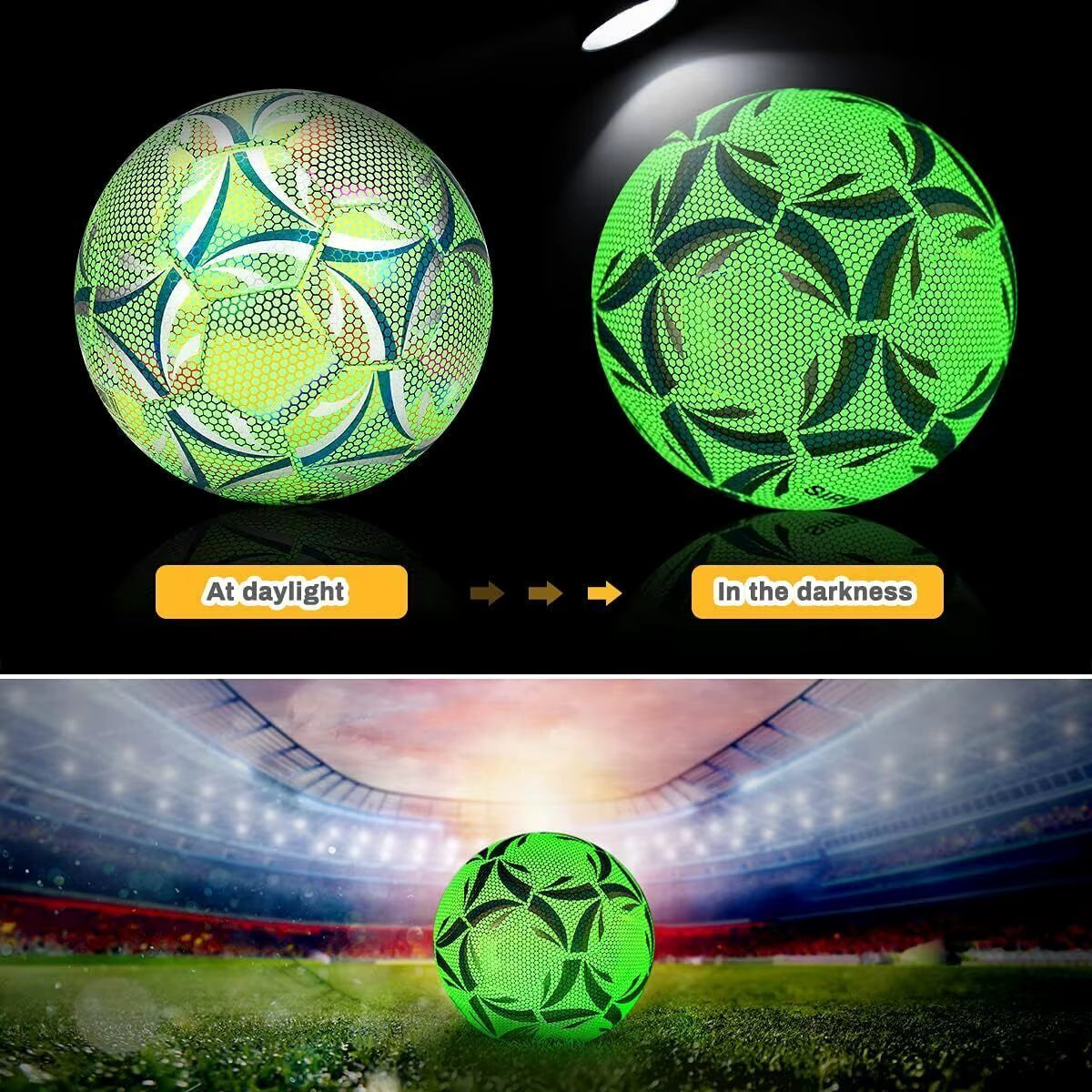 Training Night Glow Footballs Reflective Soccer Ball