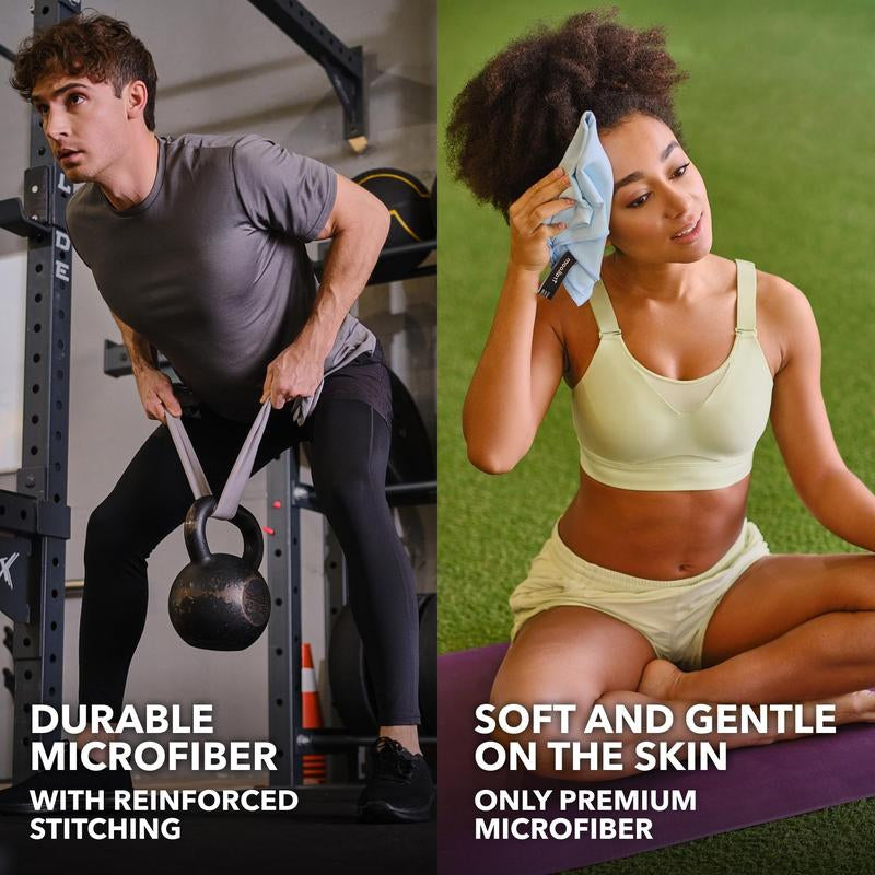 5 pc Microfiber Workout Towels - Quick Dry, Highly Absorbing, Odor-Free, for Women & Men