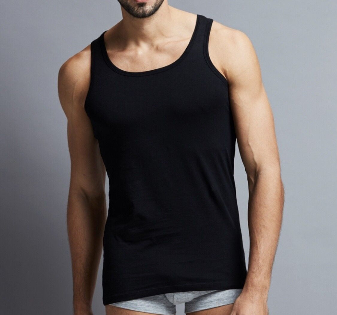 MENS VESTS 100% Cotton  PACK PLAIN S-2XL