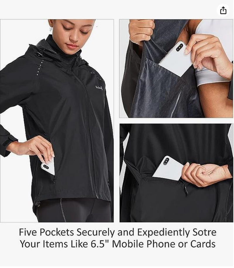 Baleaf Women Rain Jackets Waterproof Windbreaker