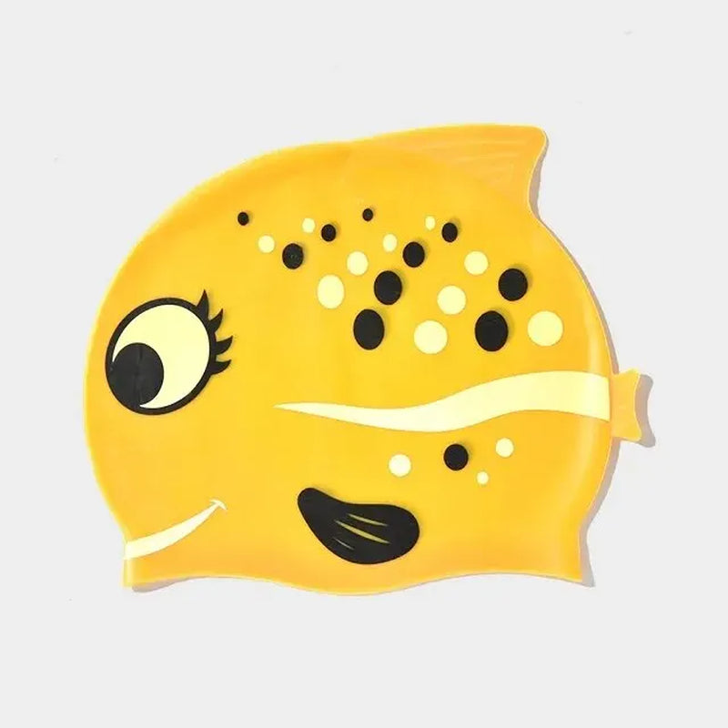 New Children Silicone Waterproof Fashion Cartoon Spot Fish Swimming Cap