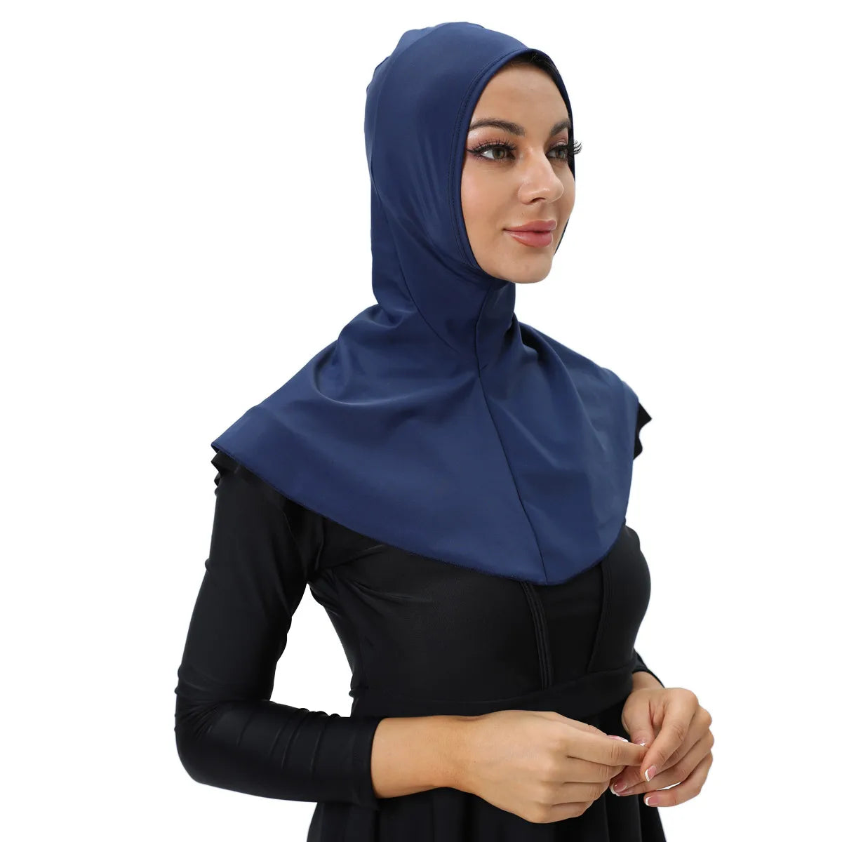 Women's Solid Color Modest Swim Turban Cap - Full Coverage Hijab