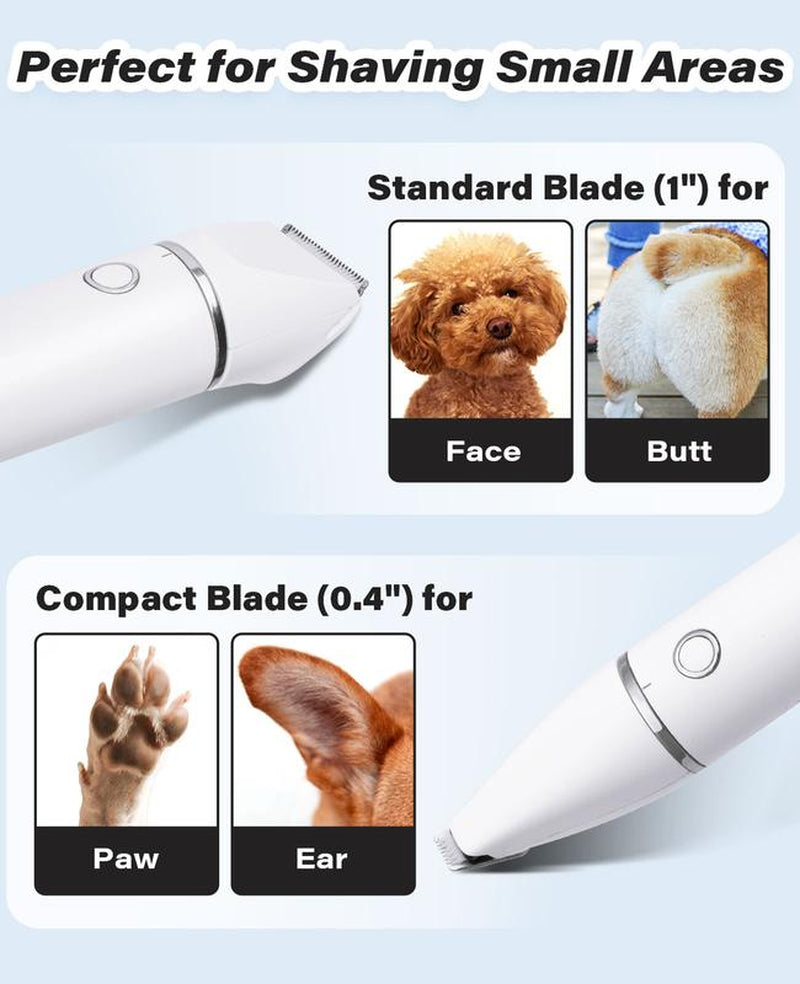USB Rechargeable Clippers with Double Blades for Trimming Paws, Face, Ears, and Rump of Dogs, Cats, and Small Pets.