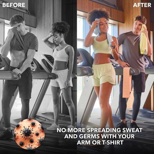 5 pc Microfiber Workout Towels - Quick Dry, Highly Absorbing, Odor-Free, for Women & Men