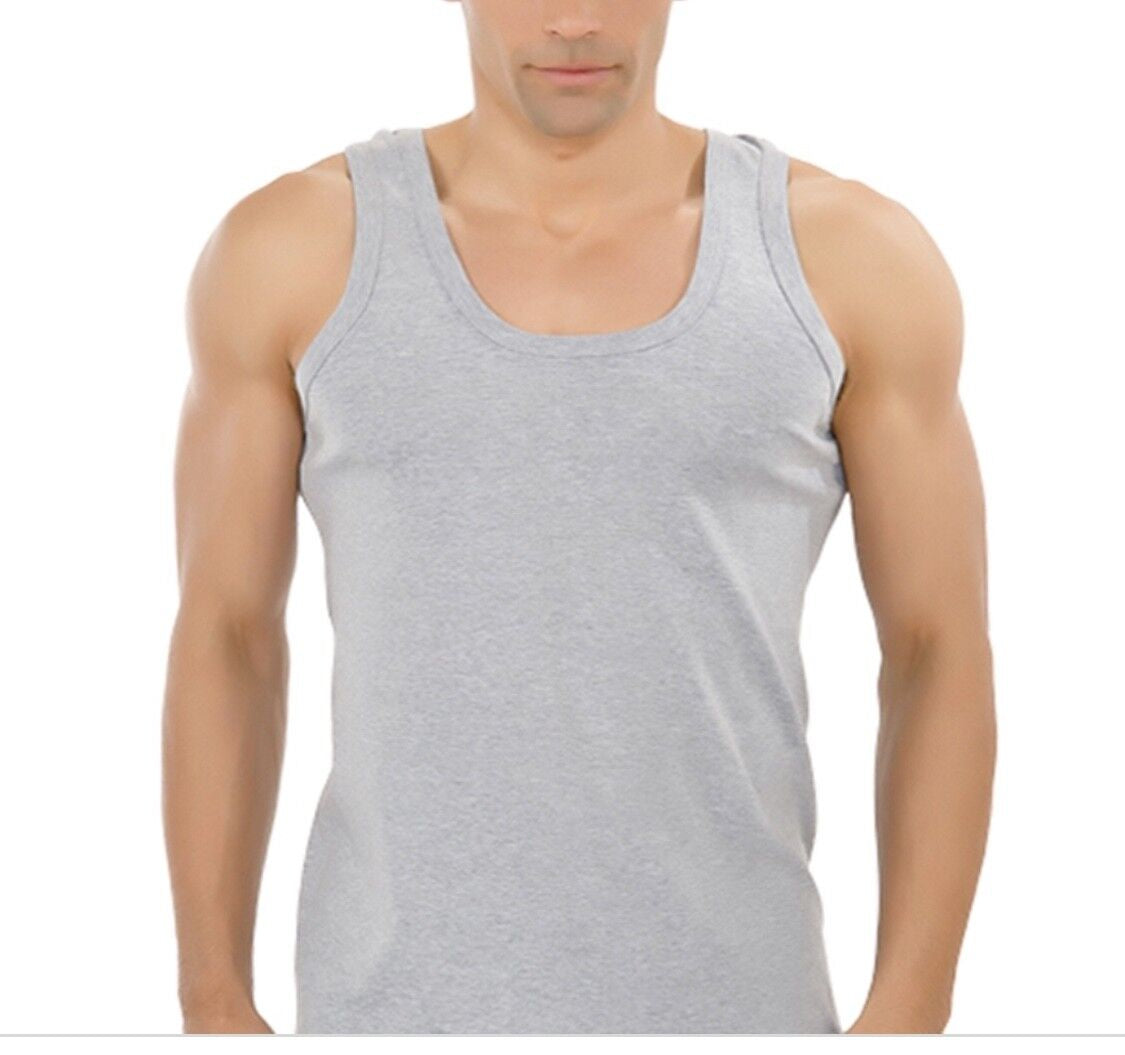 MENS VESTS 100% Cotton  PACK PLAIN S-2XL