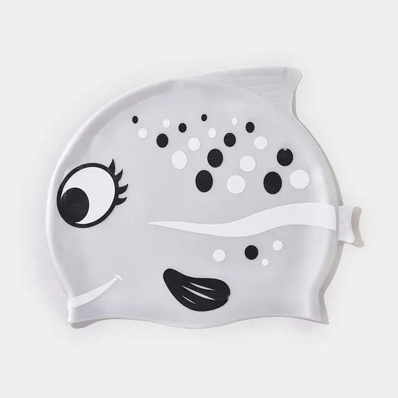New Children Silicone Waterproof Fashion Cartoon Spot Fish Swimming Cap