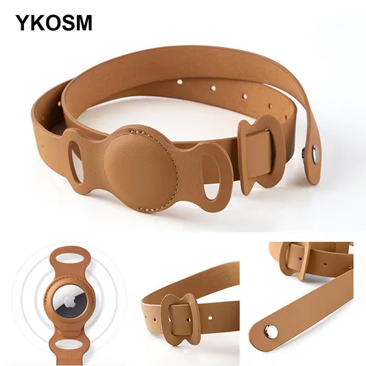 New Leather Pet Adjustable Collar for Apple Airtag Location Tracker Dog Cat Anti-Lost Airtag Case 