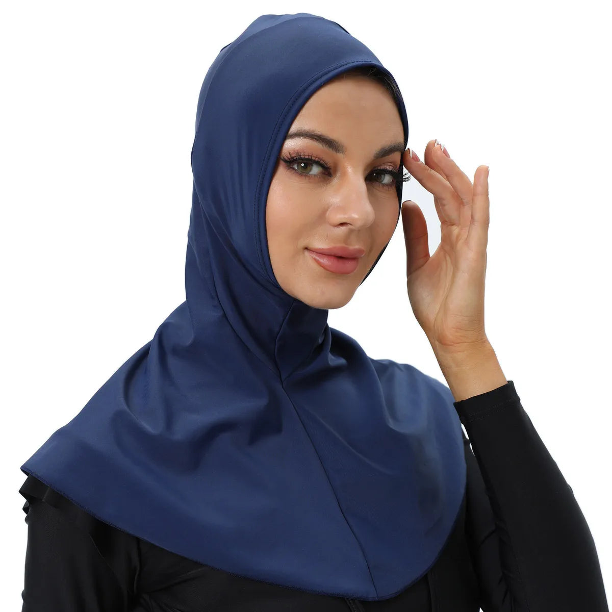Women's Solid Color Modest Swim Turban Cap - Full Coverage Hijab