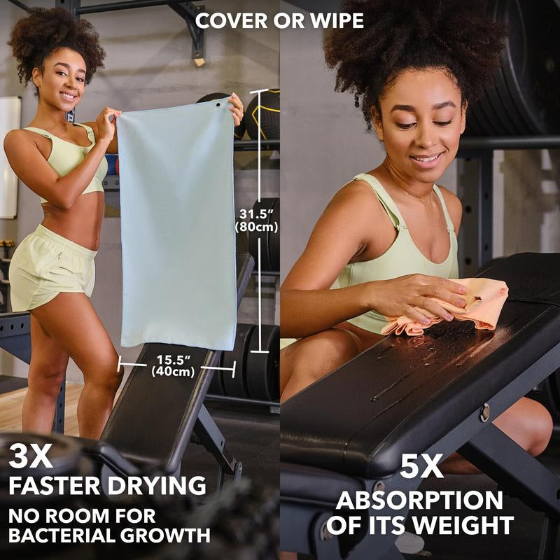 5 pc Microfiber Workout Towels - Quick Dry, Highly Absorbing, Odor-Free, for Women & Men