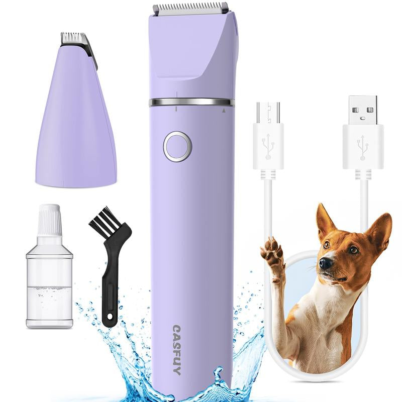USB Rechargeable Clippers with Double Blades for Trimming Paws, Face, Ears, and Rump of Dogs, Cats, and Small Pets.