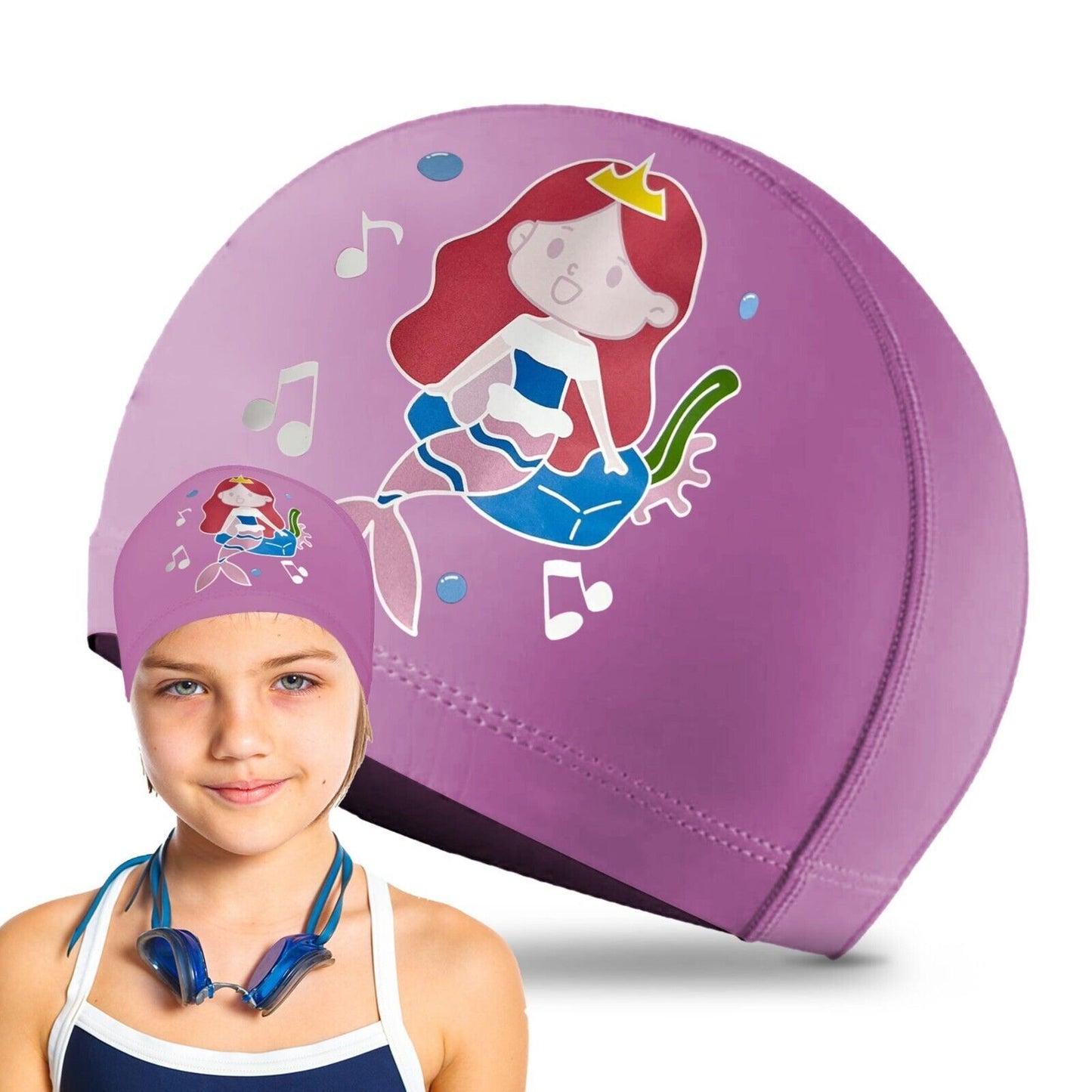 Kids Swimming Cap | Girls Boys Unisex Swim Pool Hat Waterproof Silicone Durable