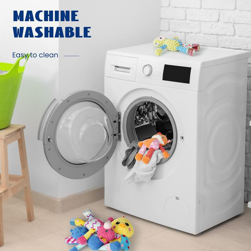 5 PCS Patchwork Fabric Plush Dog Toys - Durable and Soft Toys for Small Medium Dog