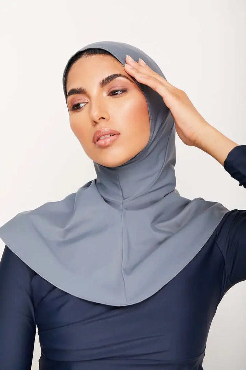 Women's Solid Color Modest Swim Turban Cap - Full Coverage Hijab