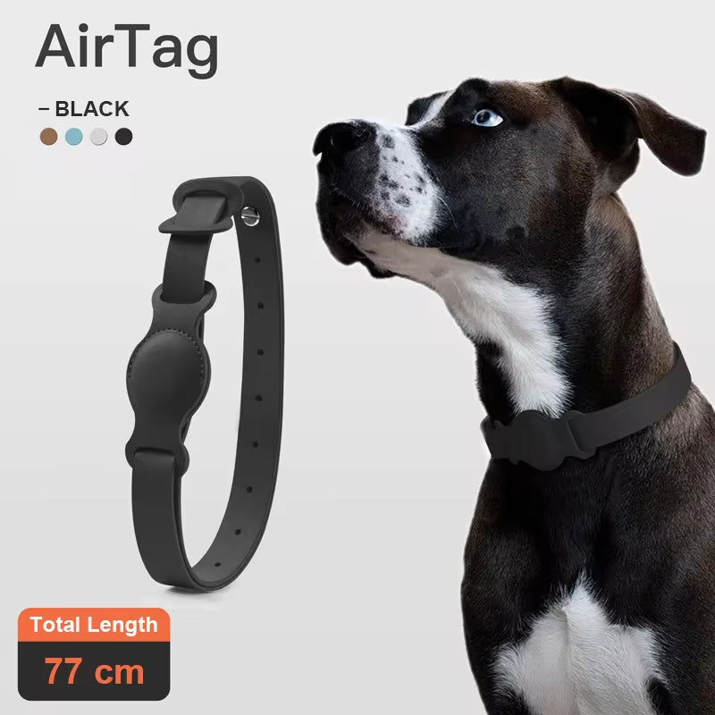 New Leather Pet Adjustable Collar for Apple Airtag Location Tracker Dog Cat Anti-Lost Airtag Case 