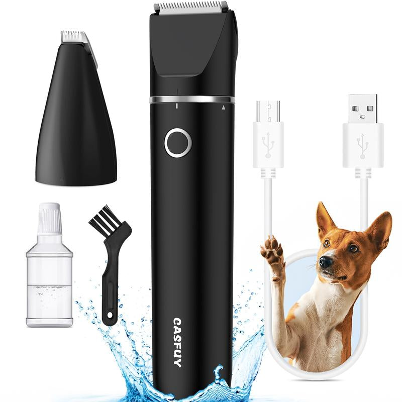 USB Rechargeable Clippers with Double Blades for Trimming Paws, Face, Ears, and Rump of Dogs, Cats, and Small Pets.