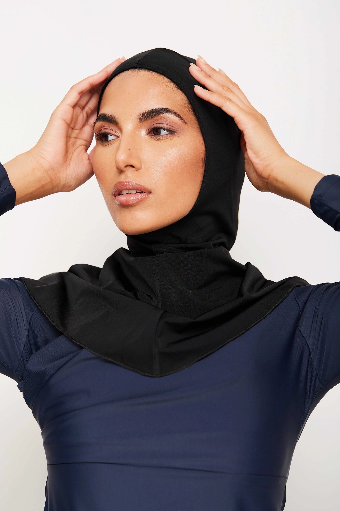 Women's Solid Color Modest Swim Turban Cap - Full Coverage Hijab