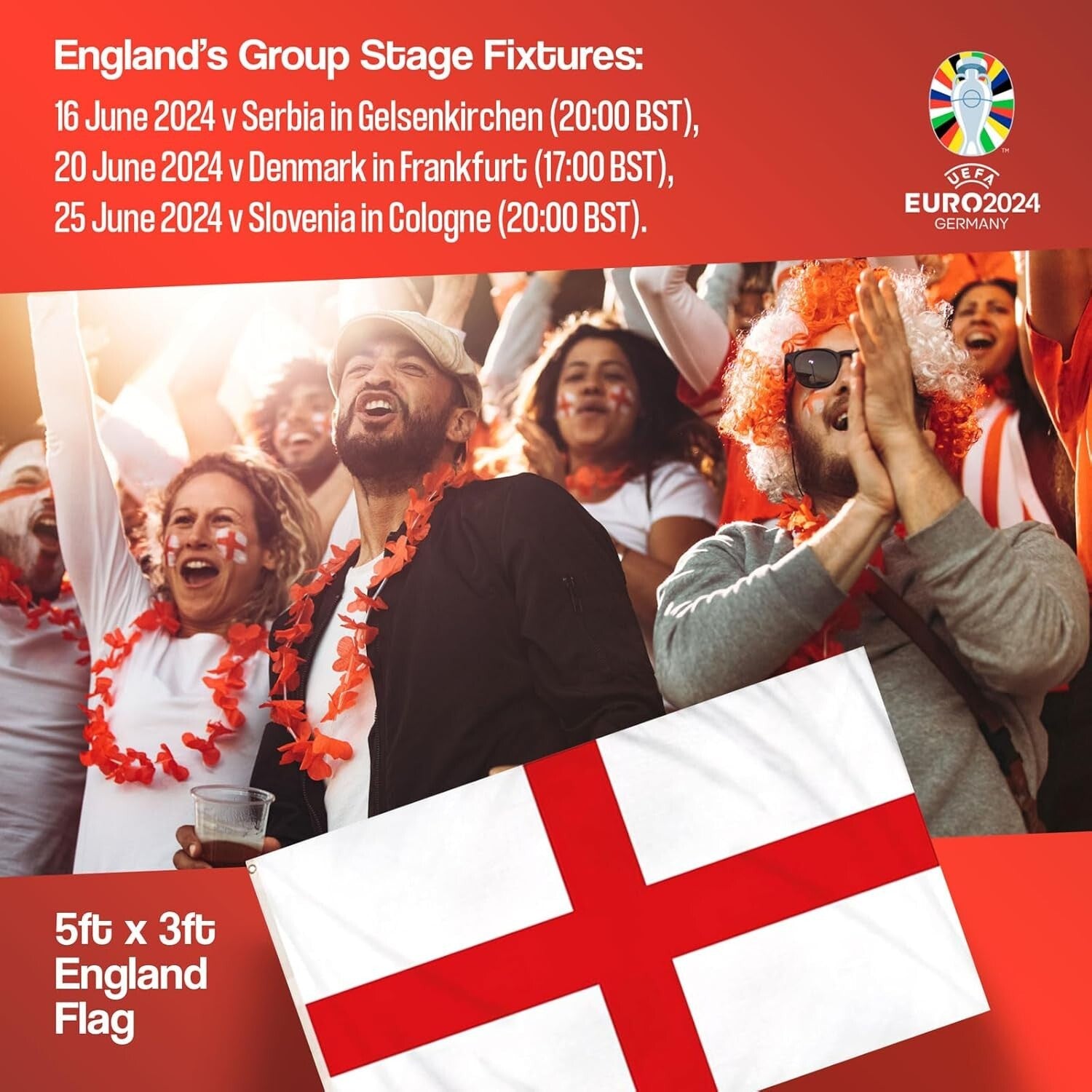 England Flag 60 X 90Cm