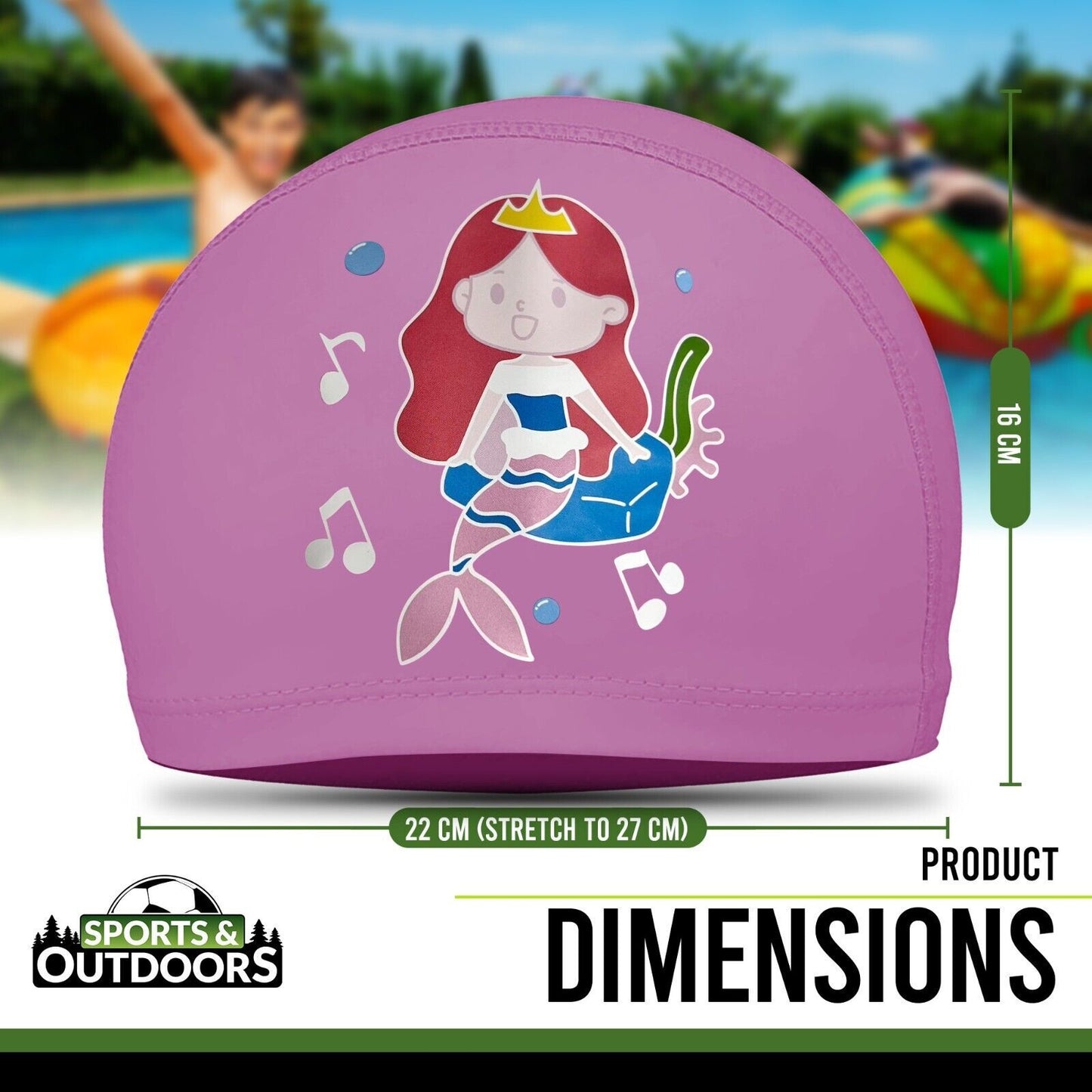 Kids Swimming Cap | Girls Boys Unisex Swim Pool Hat Waterproof Silicone Durable