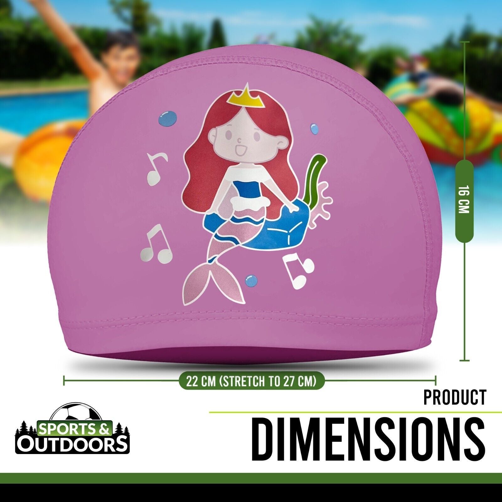 Kids Swimming Cap | Girls Boys Unisex Swim Pool Hat Waterproof Silicone Durable
