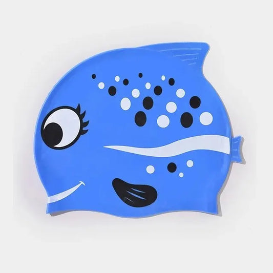 New Children Silicone Waterproof Fashion Cartoon Spot Fish Swimming Cap