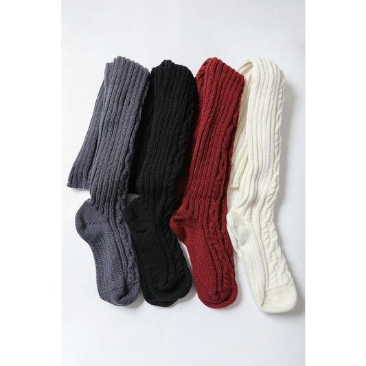 Knee High Cable Knit Socks