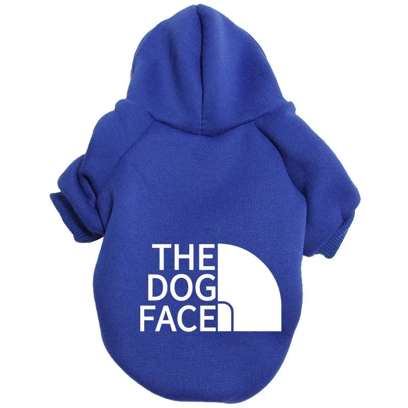 Pet Autumn and Winter Season Dog Hoodies - Large Dog Clothes- Dog Face Text Pattern