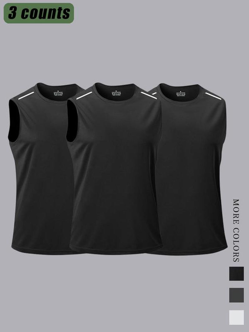 Men Solid Color Breathable Quick Dry Tank Top