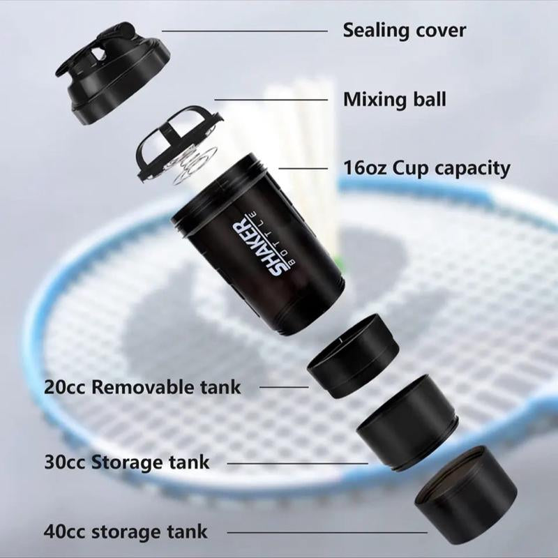 3 Layer Protein Shaker Bottle