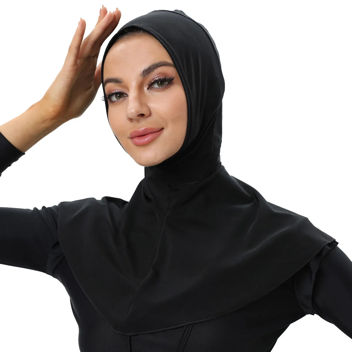 Women's Solid Color Modest Swim Turban Cap - Full Coverage Hijab