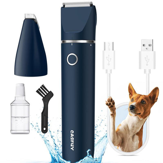 USB Rechargeable Clippers with Double Blades for Trimming Paws, Face, Ears, and Rump of Dogs, Cats, and Small Pets.