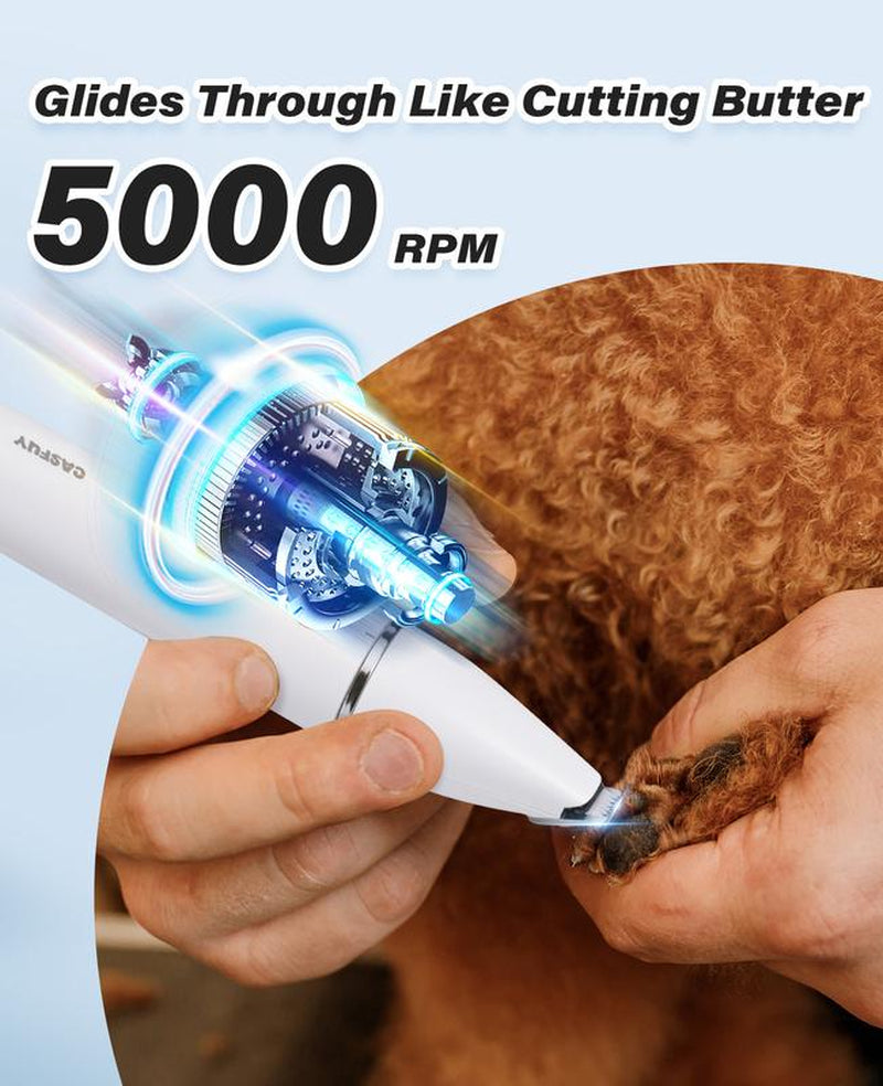 USB Rechargeable Clippers with Double Blades for Trimming Paws, Face, Ears, and Rump of Dogs, Cats, and Small Pets.